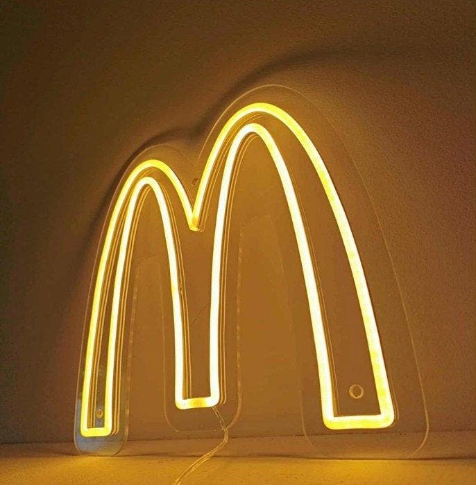 Verlichte uithangbord MC DONALD’S - MADE IN ITALY - Lichtbak, Antiquités & Art, Antiquités | Assiettes décoratives & Carrelages
