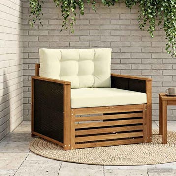vidaXL Buiten Midden Sofa Naturel, Verzenden, Nieuw