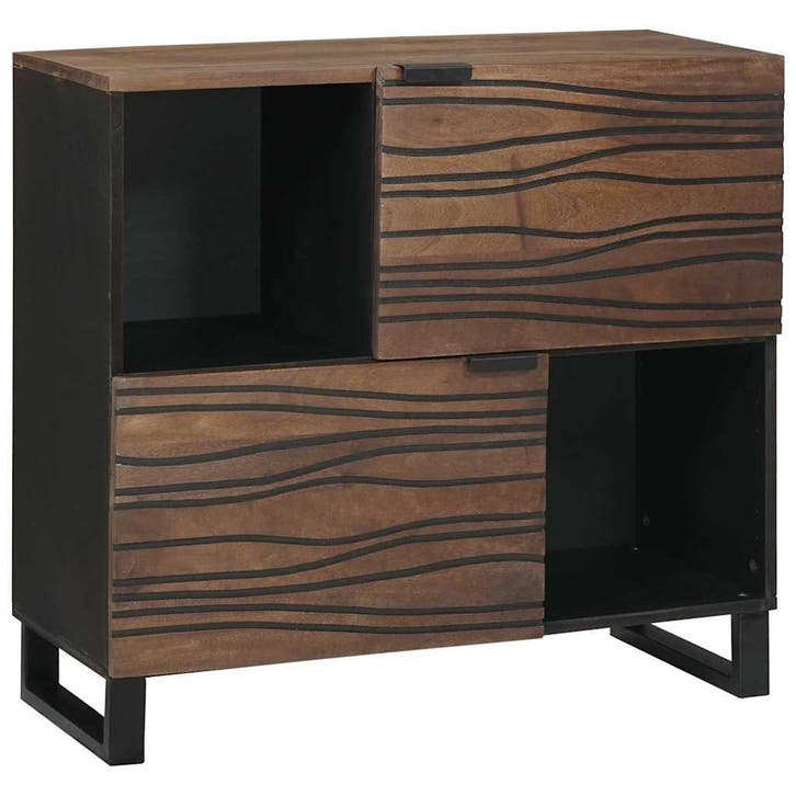 vidaXL Dressoir Bruin 80 x 33 x 75 cm massief mangohout, Maison & Meubles, Armoires | Dressoirs, Envoi