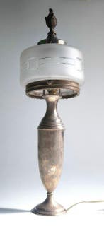 Tafellamp - Metaal, Kristal - Art Deco Vintage