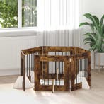 vidaXL Hondenhek met standaarden 6 pcs Gerookt eiken 60 x 60, Dieren en Toebehoren, Verzenden, Nieuw