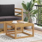 vidaXL Tuin Tafel Massief Acacia Hout Wit 59 x 59 x 37 cm, Verzenden