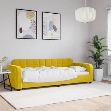 vidaXL Slaapbank 80x200 cm fluweel geel, Verzenden