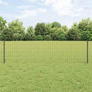 vidaXL Euro-hek met palen 50 x 0,6 m PVC-Coated Staal Grijs, Verzenden, Nieuw