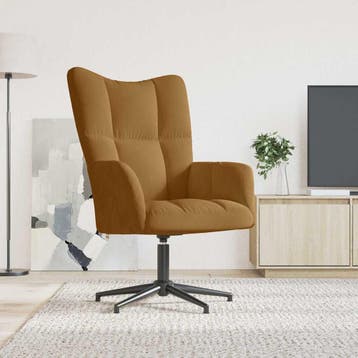 vidaXL Relaxstoel fluweel bruin, Verzenden, Nieuw