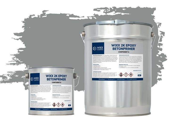Wixx 2K Epoxy Betonprimer - 20L RAL 7042 | Verkeersgrijs A, Doe-het-zelf en Bouw, Verf, Beits en Lak, Nieuw, Verzenden