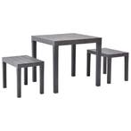 vidaXL Tuintafel met 2 banken kunststof bruin, Tuin en Terras, Verzenden, Nieuw
