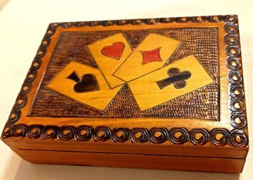 Speelkaarten - Due Scatole intarsiate Set di Carte - Hout