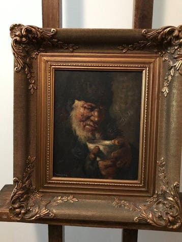 Jeanne van Hall-Brandsma (1902-1992) - - Portret drinkende, Antiek en Kunst, Kunst | Schilderijen | Klassiek