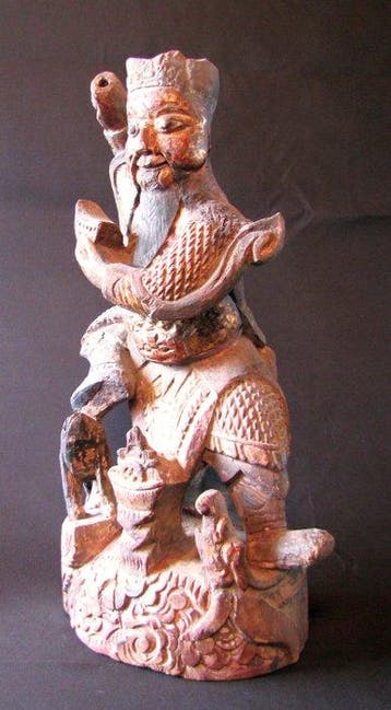 Generaal Guan Gong - Hout - China - Qing Dynastie