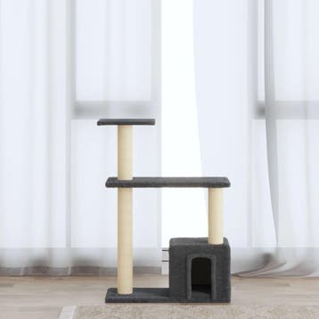 vidaXL Kattenmeubel met sisal krabpalen 70 cm donkergrijs, Dieren en Toebehoren, Verzenden, Nieuw