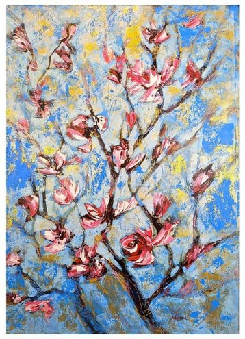 Jana Noldin - Original Painting  Magnolia in bloom - I