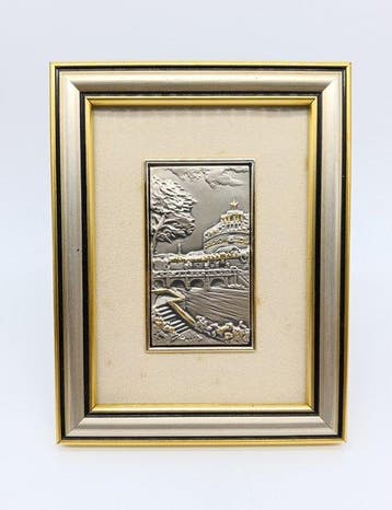 Reliëf, Castel SantAngelo - 18.5 cm - verzilverd met zilver