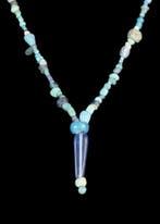 Oud-Romeins Lichtblauw glas Kralenketting (Zonder