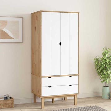 vidaXL Kledingkast OTTA 76,5x53x172 cm massief grenenhout, Verzenden