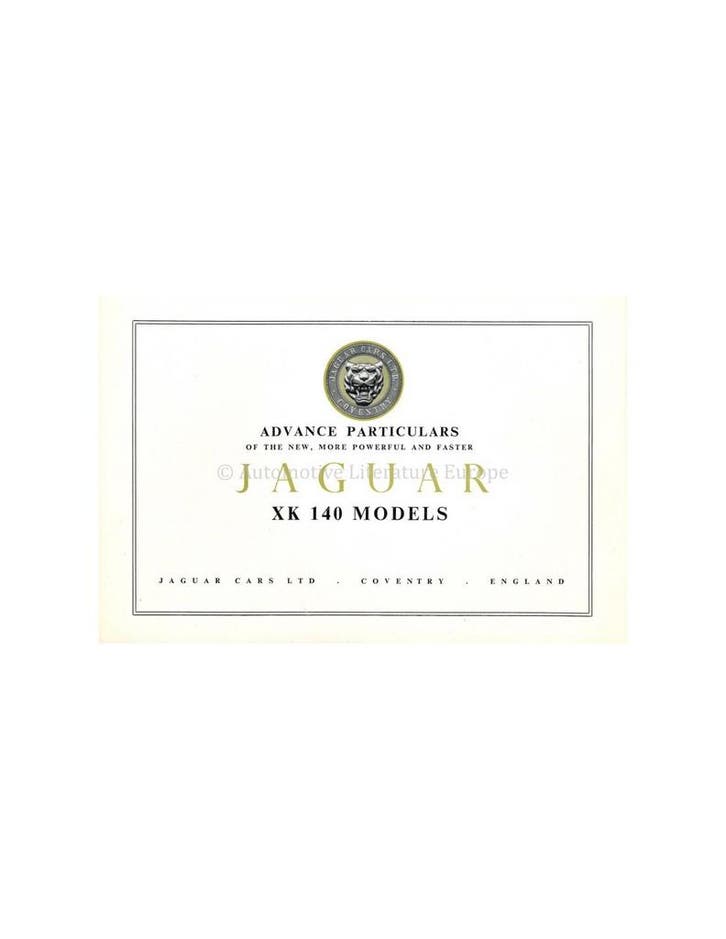 1953 JAGUAR XK 140 BROCHURE ENGELS, Livres, Autos | Brochures & Magazines, Enlèvement ou Envoi