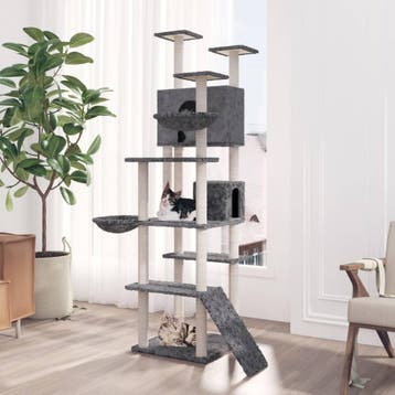vidaXL Kattenmeubel met sisal krabpalen 191 cm donkergrijs, Verzenden, Nieuw