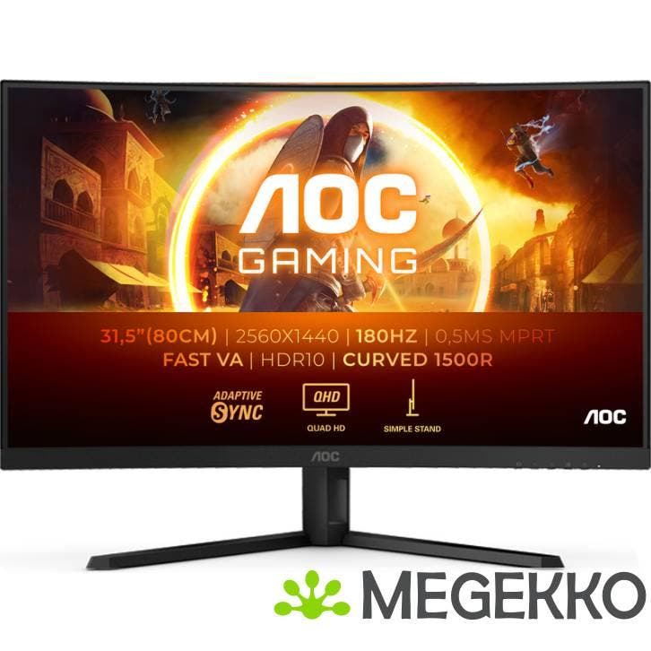 AOC GAMING CQ32G4VE 32  Quad HD 180Hz Curved VA Monitor, Computers en Software, Overige Computers en Software, Nieuw, Verzenden