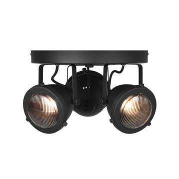 Spot Moto | Zwart | Metaal | 3-Lichts LABEL51, Verzenden