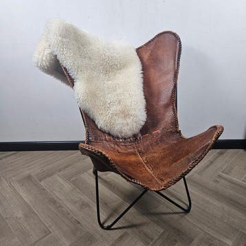 Chaise - Chaise papillon Butterfly (3107) - Cuir, Métal