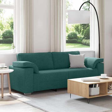 vidaXL 3-Zits Sofa Donkergroen 220 cm Stof, Huis en Inrichting, Zetels | Zetels, Verzenden, Nieuw