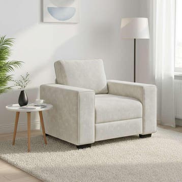 vidaXL Sofastoel Crème 100x77x82 cm Fluweel, Verzenden