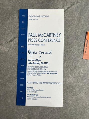 Paul McCartney - Photo, Exclusive invites to tour-rehearsal, Nieuw in verpakking