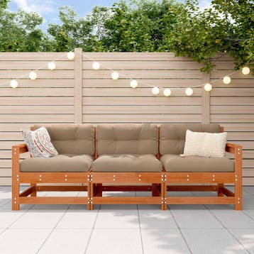 vidaXL Sectie Sofa Eenheden 3 Stuk Waskleur Bruin Massief, Verzenden, Nieuw