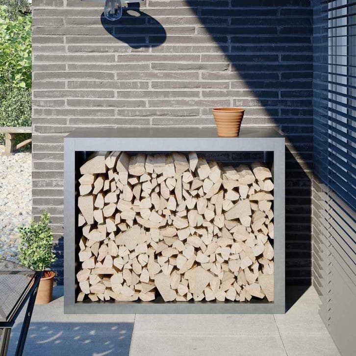 vidaXL Haardhoutrek 100x40x80 cm gegalvaniseerd staal, Tuin en Terras, Brandhout, Verzenden