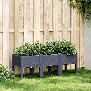 vidaXL Plantenbak met poten 120x40x42 cm polypropeen, Verzenden, Nieuw