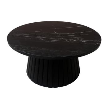 Pomax Salontafel Zwart Marmer - Mary - Dia 70 X H 2 (3,2) Cm, Overige materialen, Verzenden, Nieuw, 50 tot 100 cm