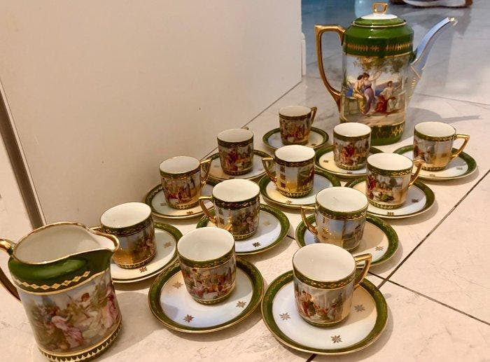 Carl Tielsch - Altwasser - Koffieservies (26) - Porselein, Antiek en Kunst, Antiek | Glaswerk en Kristal