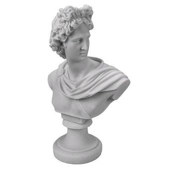 Beeld, Dio Apollo busto testa statua greca - 23 cm - Marmer, Antiek en Kunst