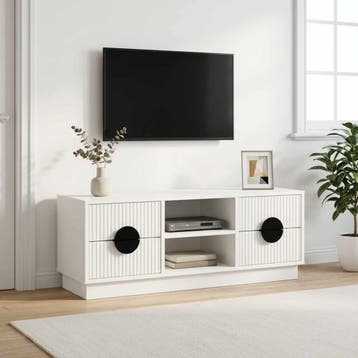 vidaXL Tv-meubel VENRAY 101 x 36,5 x 40 cm Wit, Huis en Inrichting, Verzenden, Nieuw