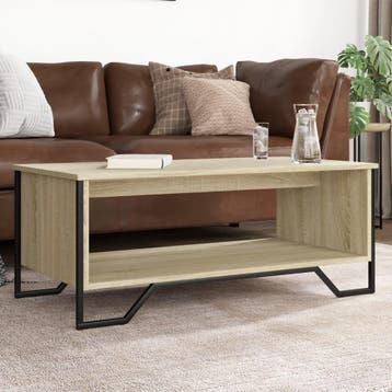vidaXL Salontafel 100x51x40 cm bewerkt hout sonoma, Verzenden, Nieuw