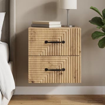 vidaXL Muurbevestigde Nachttafel Artisanaal eiken 34,5 x 33, Verzenden, Nieuw