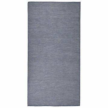 vidaXL Buitenkleed platgeweven 100x200 cm blauw, Verzenden