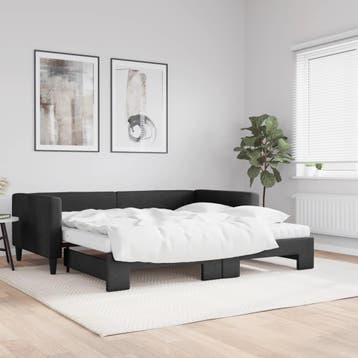 vidaXL Slaapbank met onderschuifbed en matrassen 100x200 cm, Verzenden