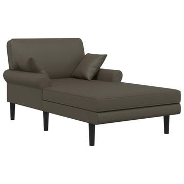 vidaXL Chaise longue Grijs Kunstleer, Verzenden, Nieuw