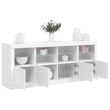 vidaXL Dressoir met LED-verlichting 163x37x67 cm wit, Verzenden