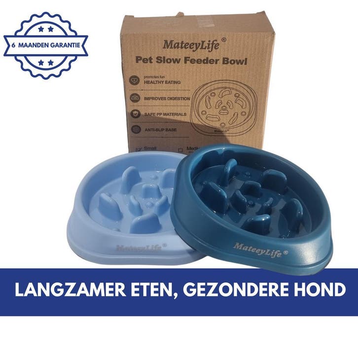 MateeyLife Honden Eetbak Small | Anti Schrokbak | Hondenbak, Dieren en Toebehoren, Hondenvoerbakken en Drinkbakken, Anti-schrok