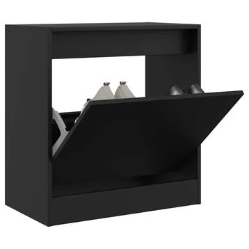 vidaXL Schoenenkast 60x34x63,5 cm bewerkt hout zwart, Verzenden, Nieuw