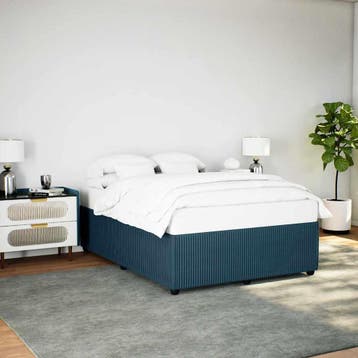 vidaXL Bedframe fluweel blauw 140x200 cm, Verzenden, Nieuw