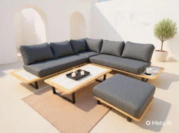 Luxe Loungeset aluminium met weersbestendige kussens 240x..., Ophalen of Verzenden