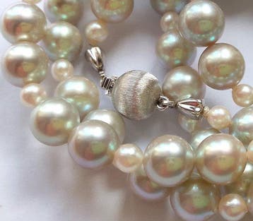 Halsketting 14 kt witgoud - heel fijn zilvergrijze, Handtassen en Accessoires, Nieuw