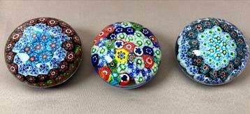 Presse-papier (3) - Millefiori - Glas, Antiek en Kunst