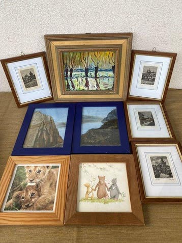 Collectie merkartikelen - 20x diverse kleine schilderijen