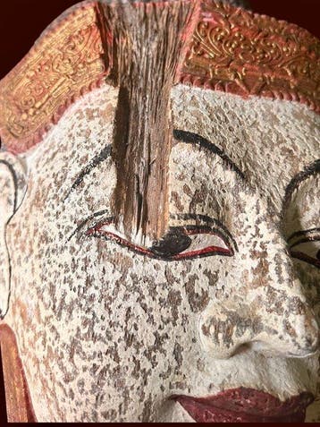 Grote handgesneden Boeddha-masker – Myanmar (Birma) – 50 cm