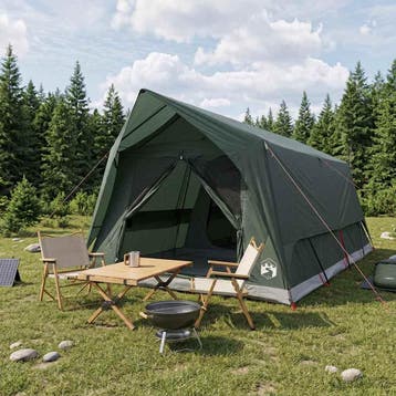 vidaXL Tunneltent 6-persoons Legergroen Polyester en Staal, Verzenden