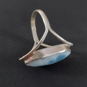 Hoogwaardige larimar op massief zilver 925. Motieven, Antiek en Kunst